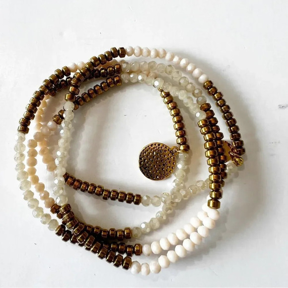 B.b. Lila Lila Babe Regular Just Like Heaven Beaded Wrap Champagne Sparkle Gold - Picture 9 of 11